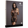Le Désir Robe sexy High Lace Neck Net Noir